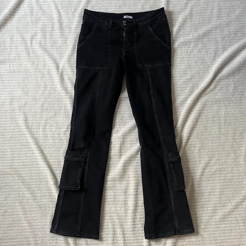 black cargo jeans